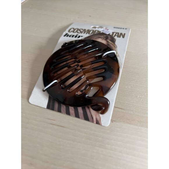 Vintage Cosmopolitan Claw Hair Clip Y2K 1999 Brown Tortoise Shell - Picture 2 of 3